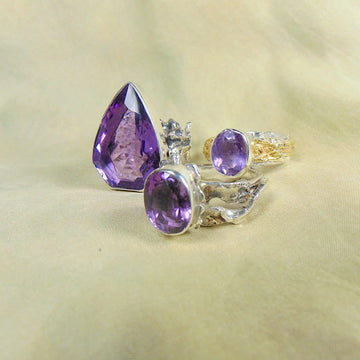 BIŻUTERIA SREBRNA Z AMETYSTEM I AMETRYNEM