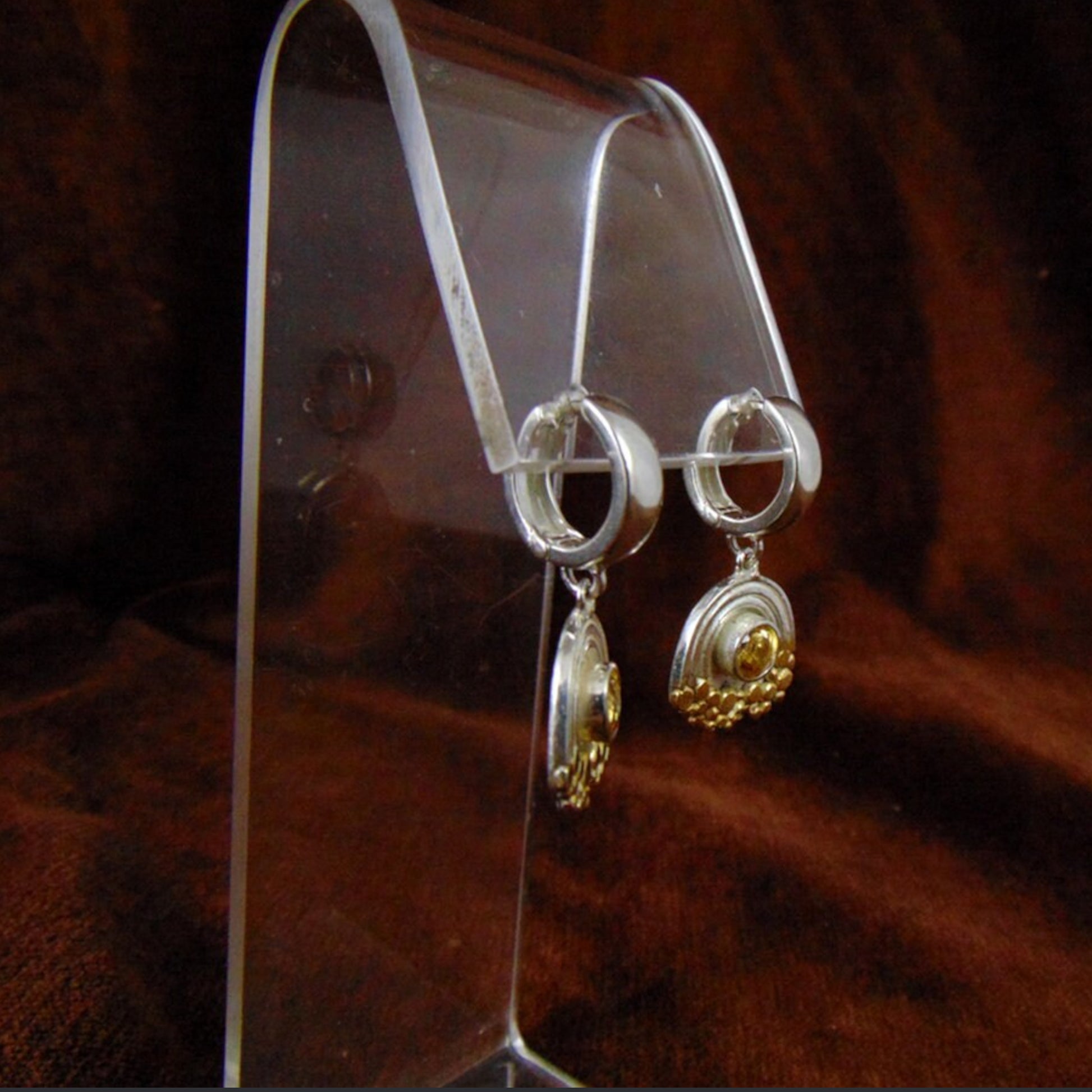 Kolczyki srebrne z cytrynami "Złoty Piasek" - EPIR Art Jewellery&Gemstone