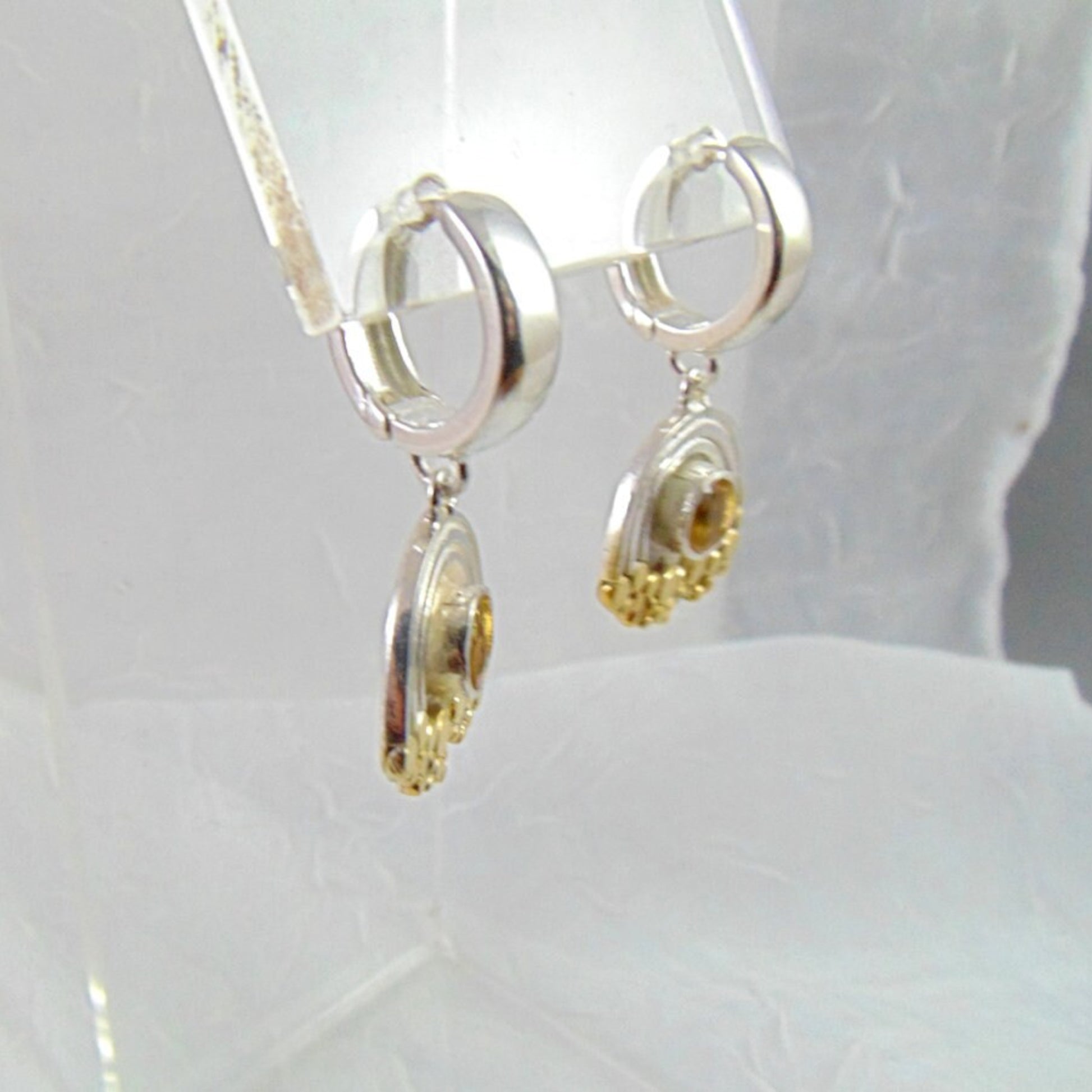 Kolczyki srebrne z cytrynami "Złoty Piasek" - EPIR Art Jewellery&Gemstone
