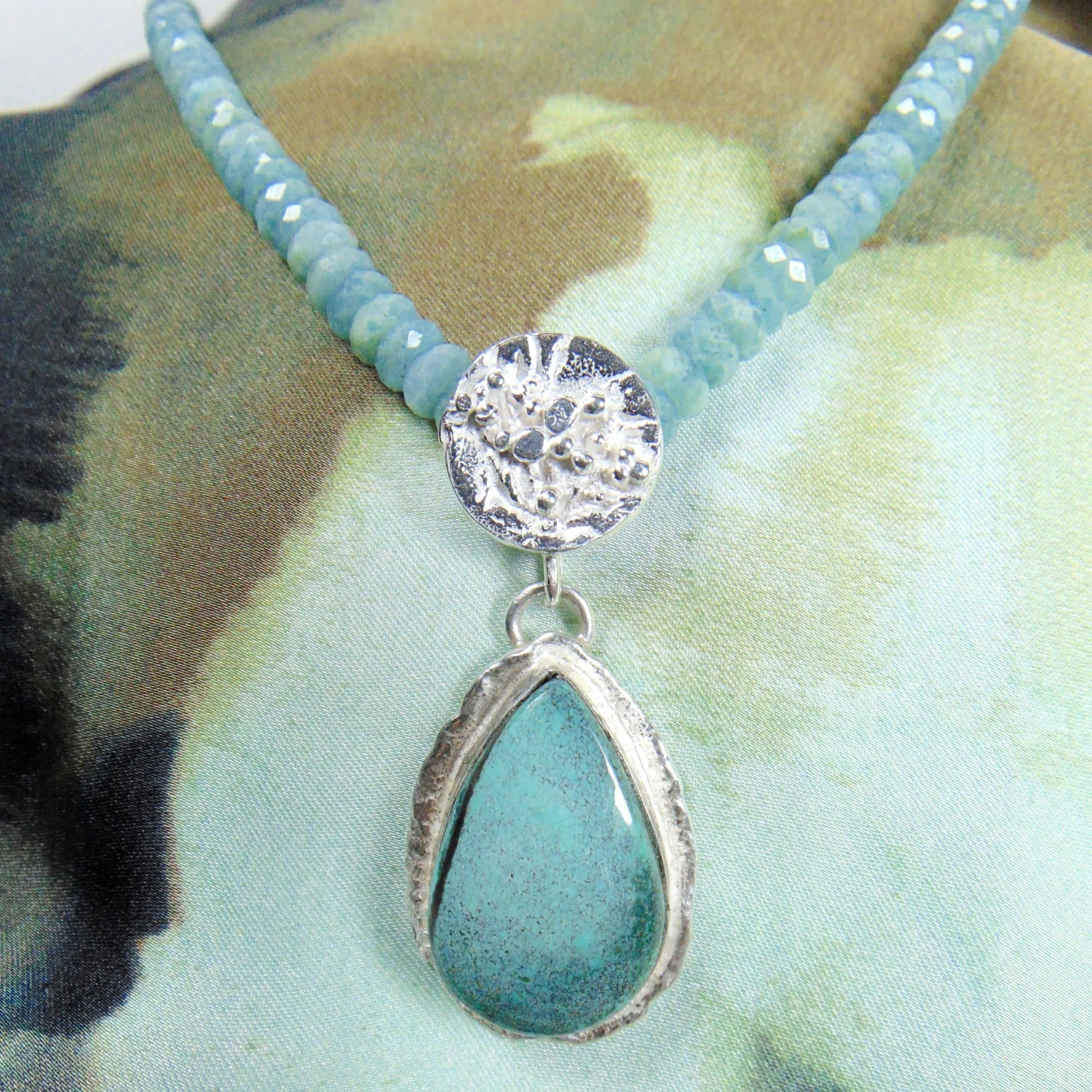 Naszyjnik z amazonitów z turkusem - EPIR Art Jewellery&Gemstone