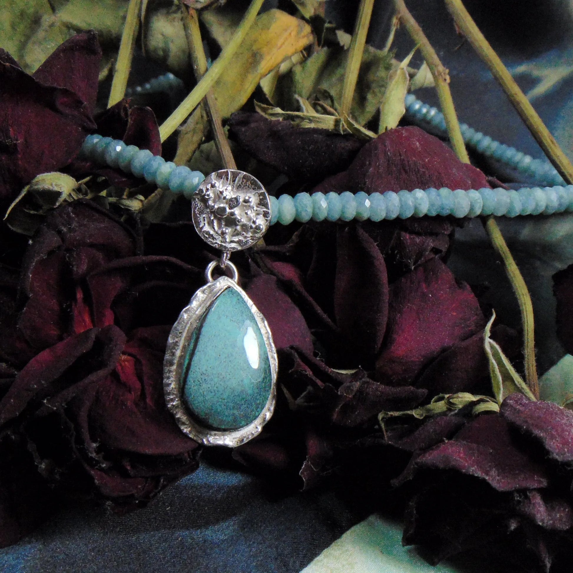 Naszyjnik z amazonitów z turkusem - EPIR Art Jewellery&Gemstone