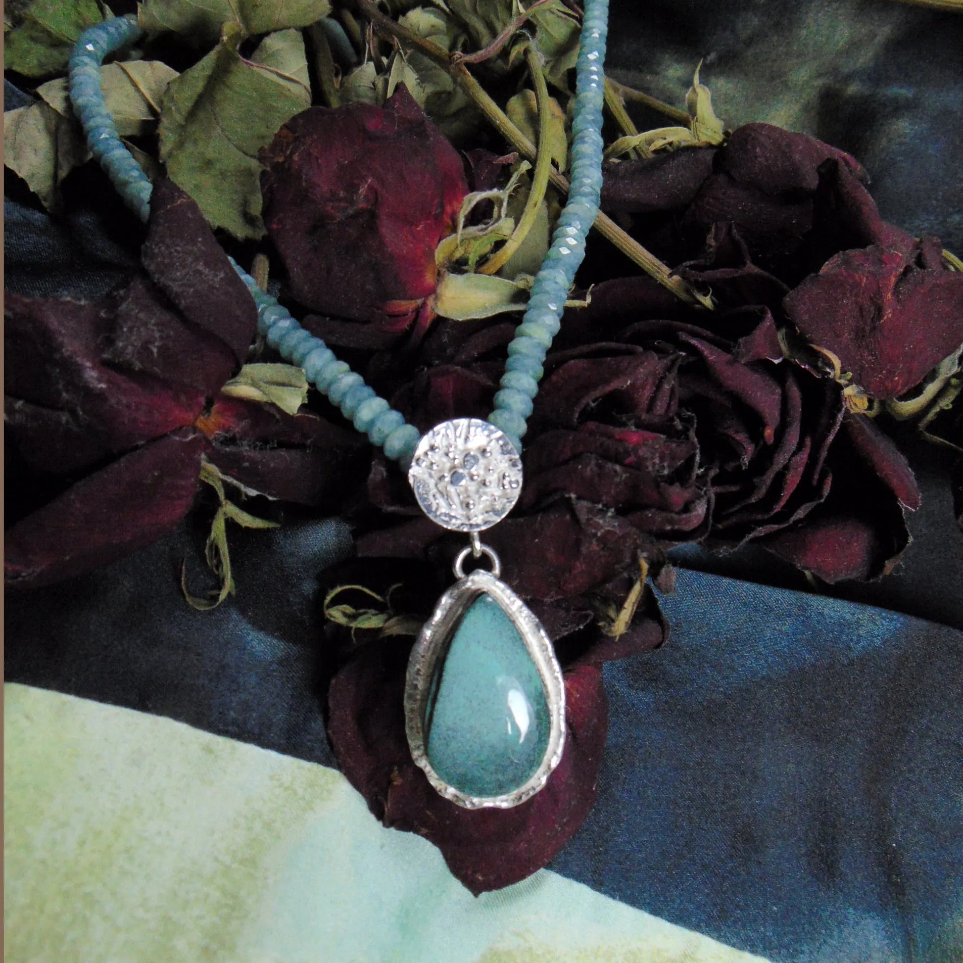 Naszyjnik z amazonitów z turkusem - EPIR Art Jewellery&Gemstone