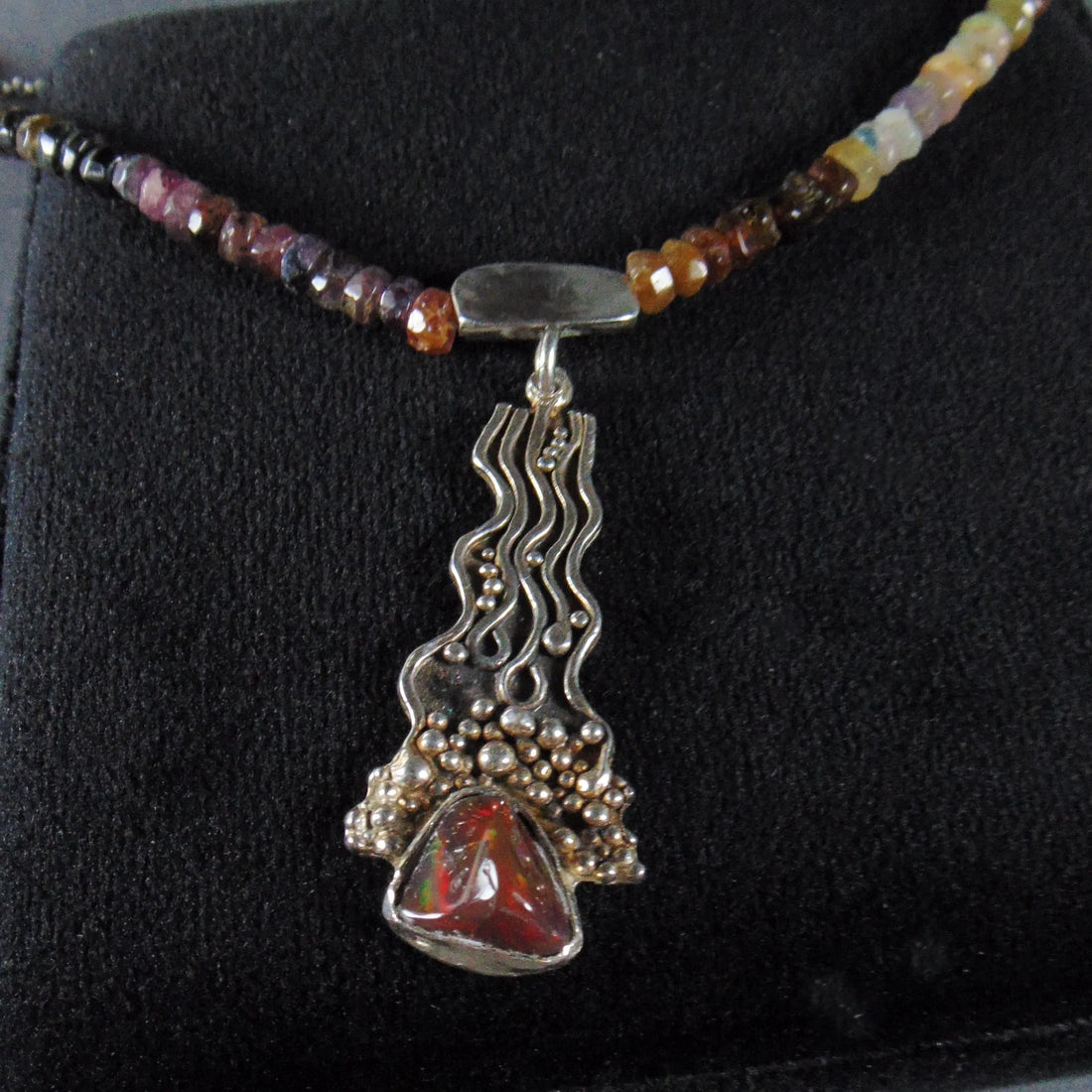 Naszyjnik z czarnym opalem i turmalinami - EPIR Art Jewellery&Gemstone