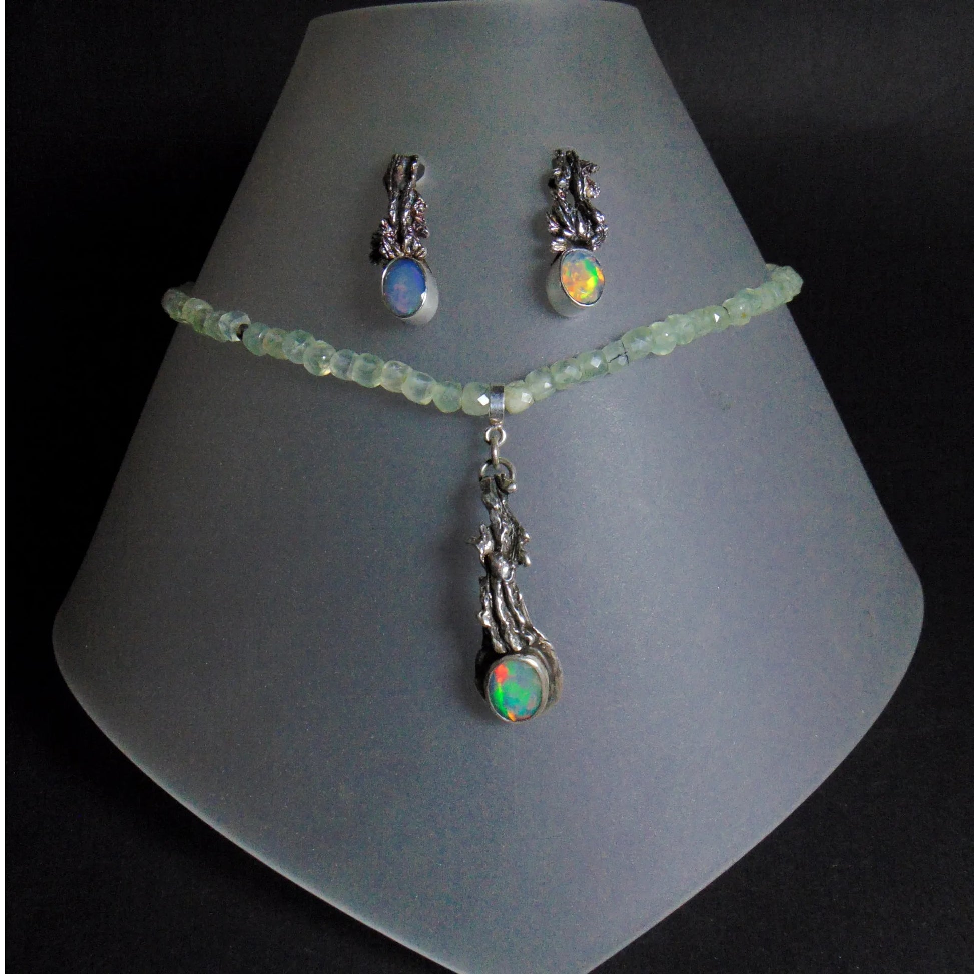 Naszyjnik z opalem i serpentynitami - EPIR Art Jewellery&Gemstone