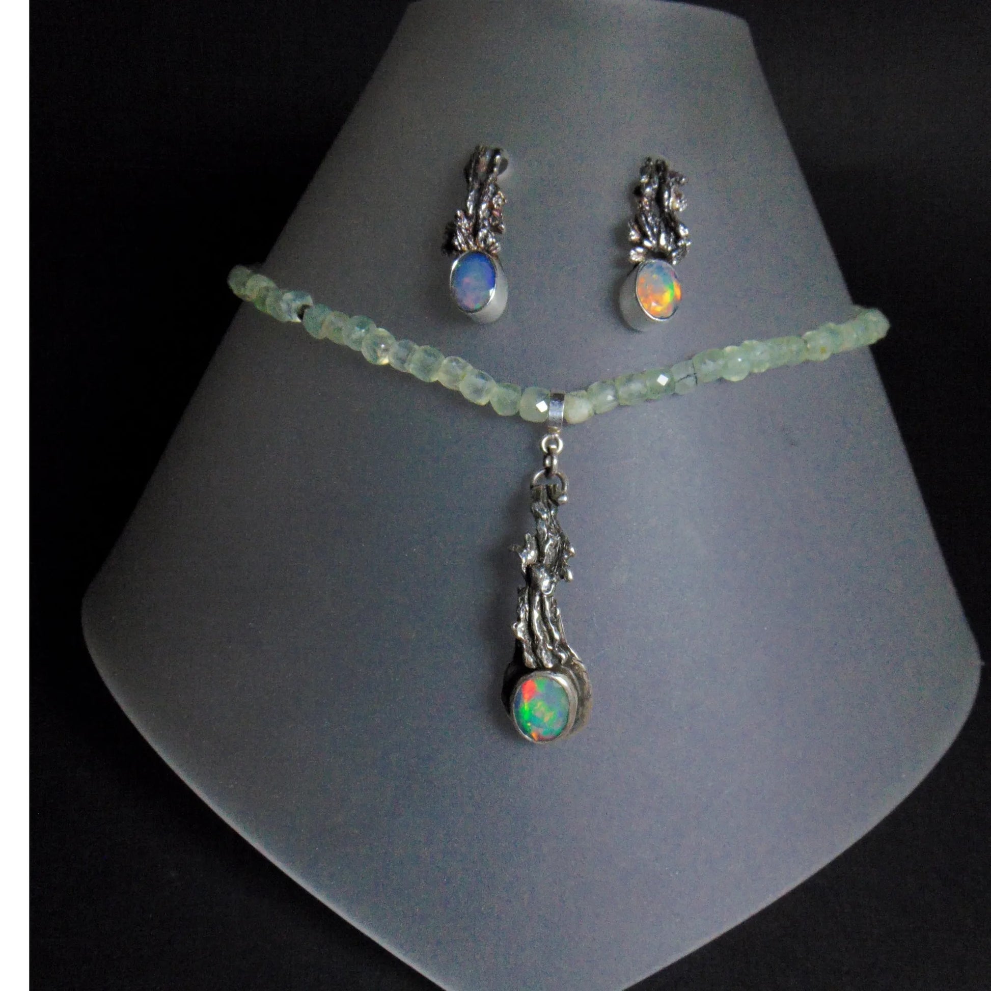 Naszyjnik z opalem i serpentynitami - EPIR Art Jewellery&Gemstone