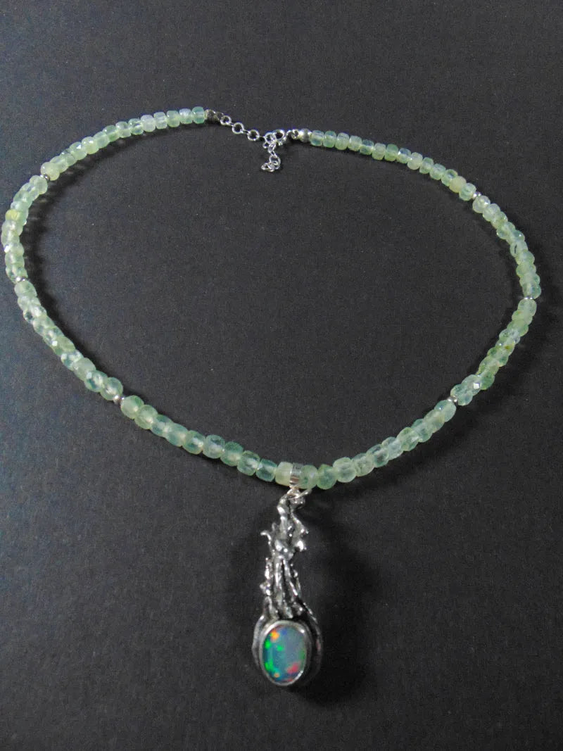 Naszyjnik z opalem i serpentynitami - EPIR Art Jewellery&Gemstone
