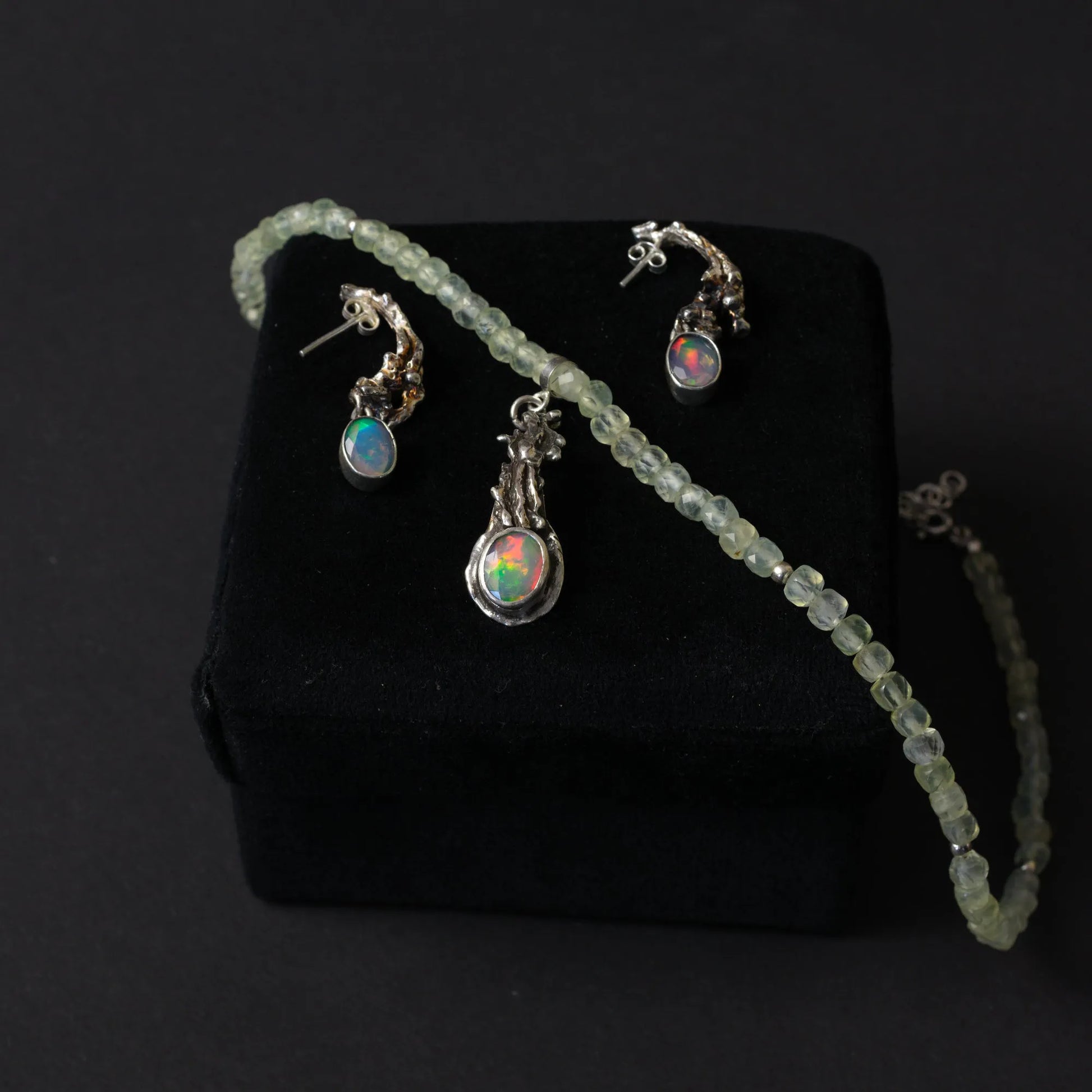 Naszyjnik z opalem i serpentynitami - EPIR Art Jewellery&Gemstone