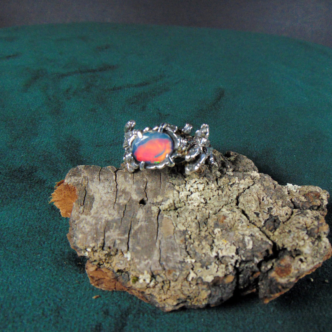 Pierścionek "Gałązki" z opalem - EPIR Art Jewellery&Gemstone