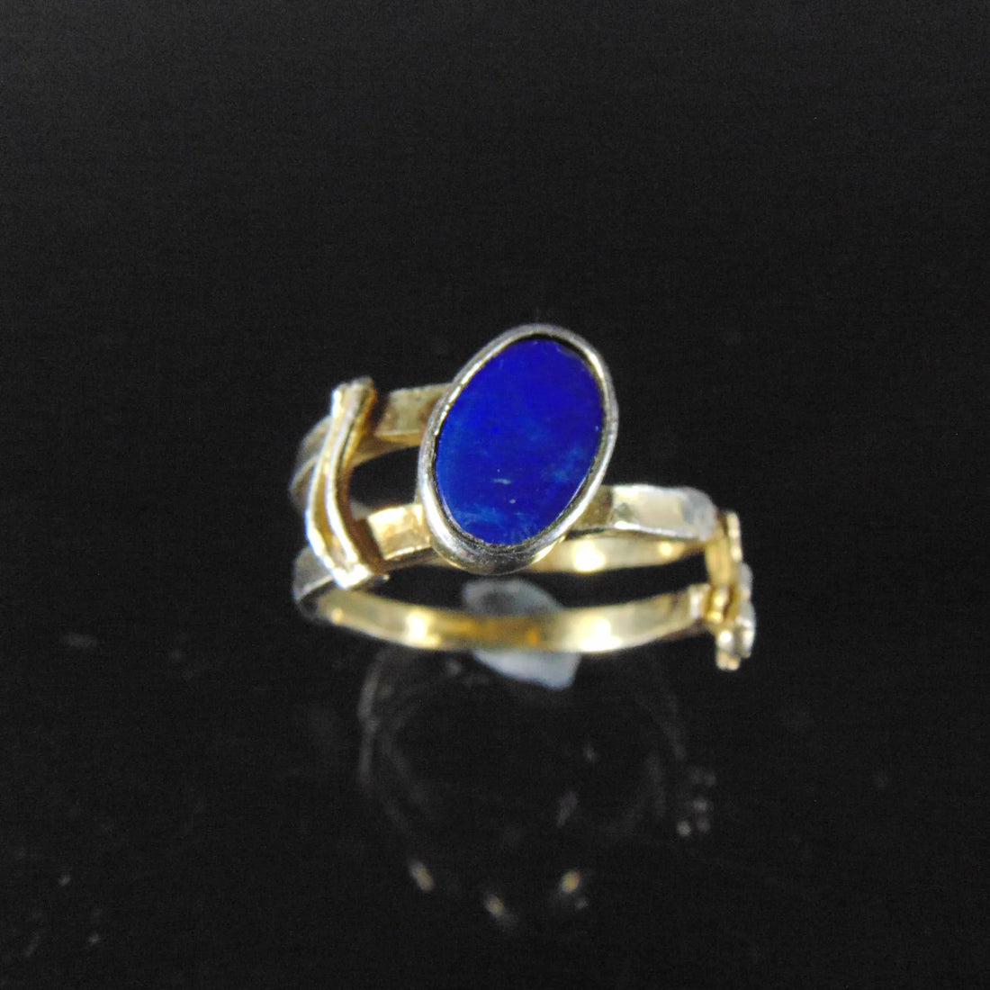 Pierścionek podwójny z opalem australijskim - EPIR Art Jewellery&Gemstone
