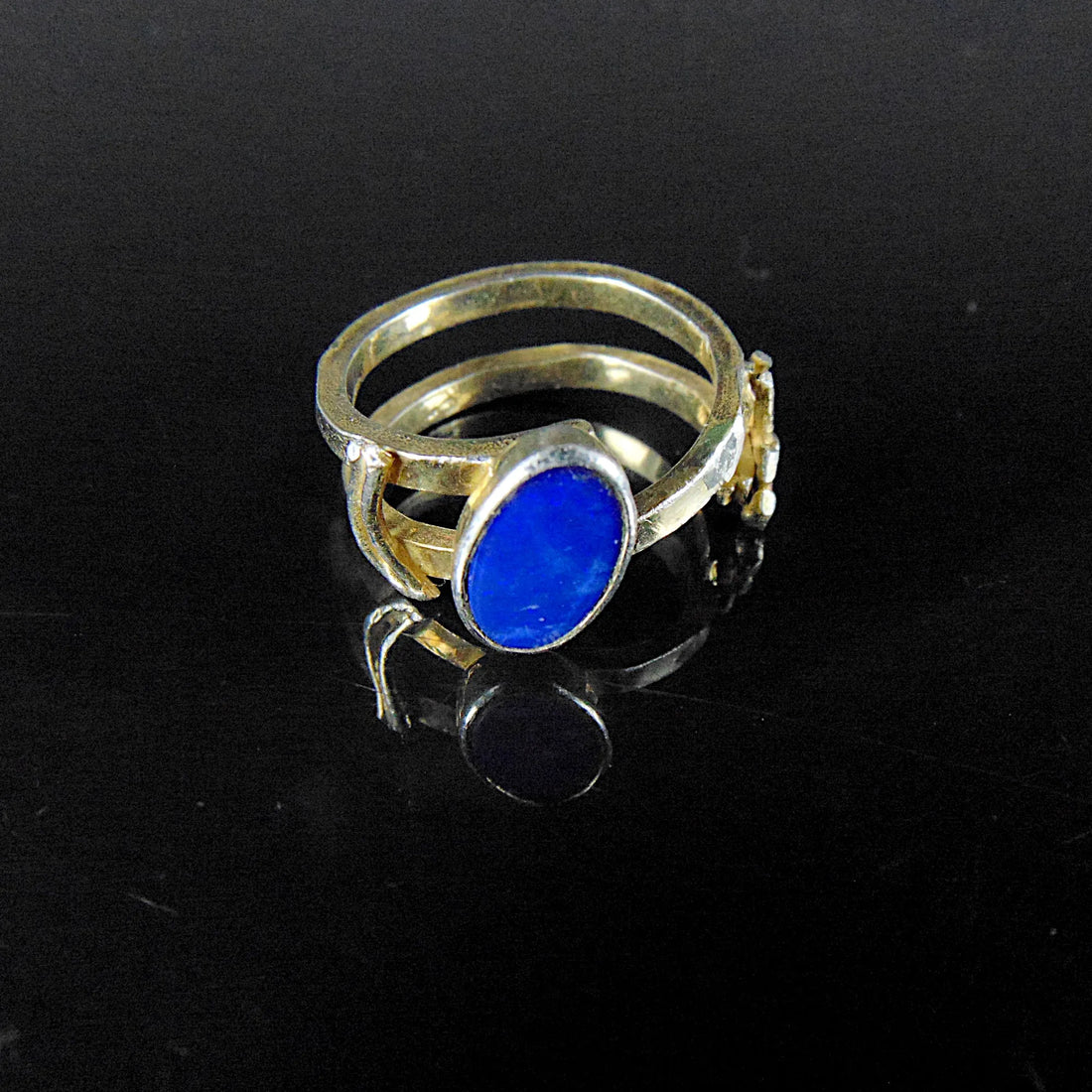 Pierścionek podwójny z opalem australijskim - EPIR Art Jewellery&Gemstone