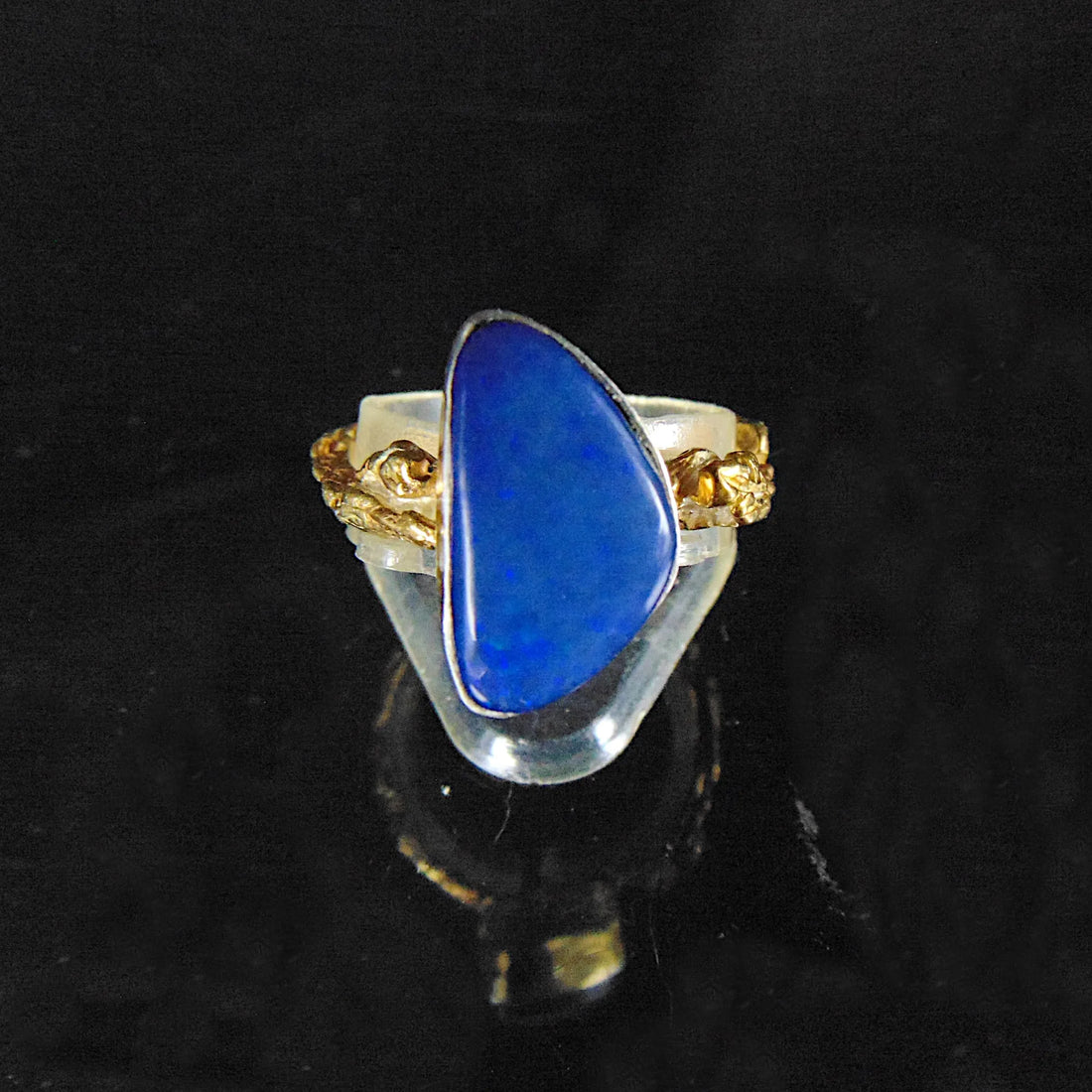 Pierścionek z niebieskim opalem australijski - EPIR Art Jewellery&Gemstone