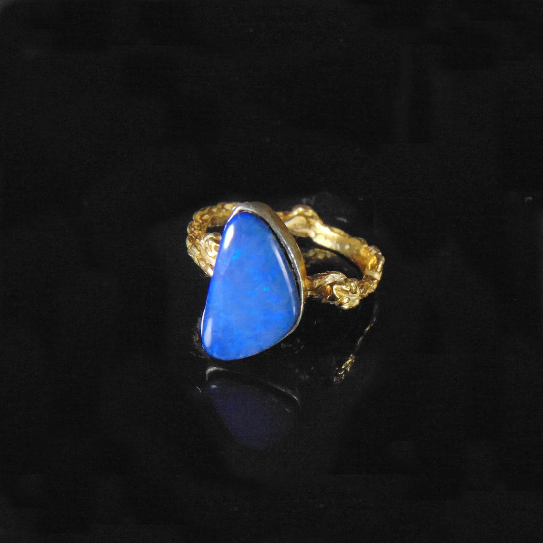 Pierścionek z niebieskim opalem australijski - EPIR Art Jewellery&Gemstone