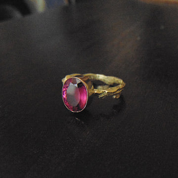 Pierścionek złoty z turmalinem z kolekcji "Gałązki" - EPIR Art Jewellery&Gemstone