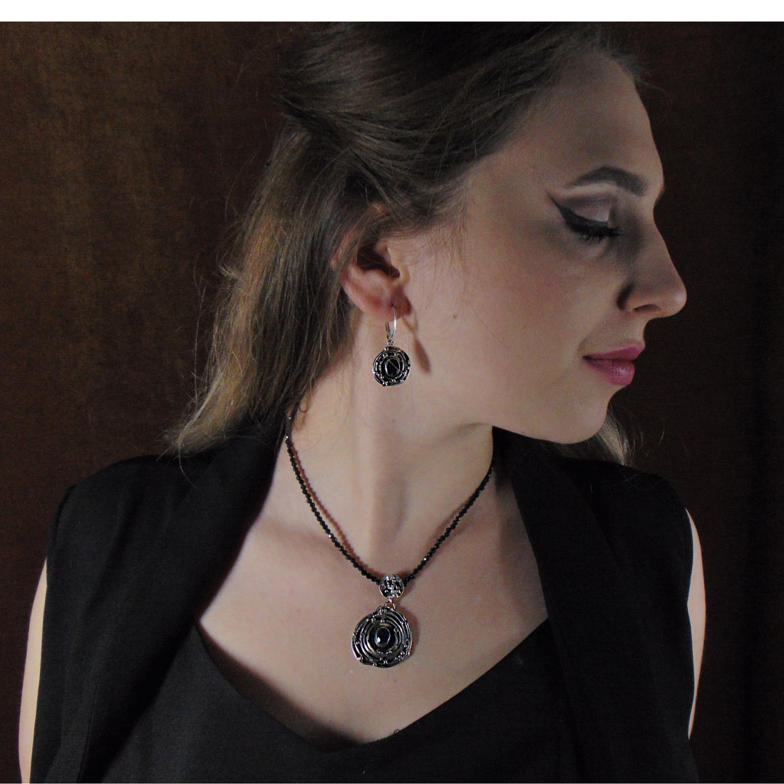 Wisior "Planety" z czarnym opalem etiopskim - EPIR Art Jewellery&Gemstone