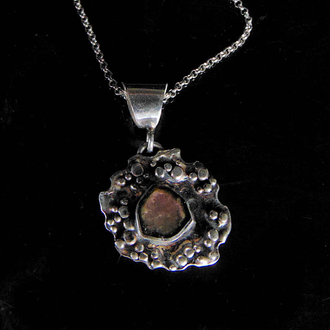 Wisior "Srebrny piasek" z turmalinem arbuzowym - EPIR Art Jewellery&Gemstone