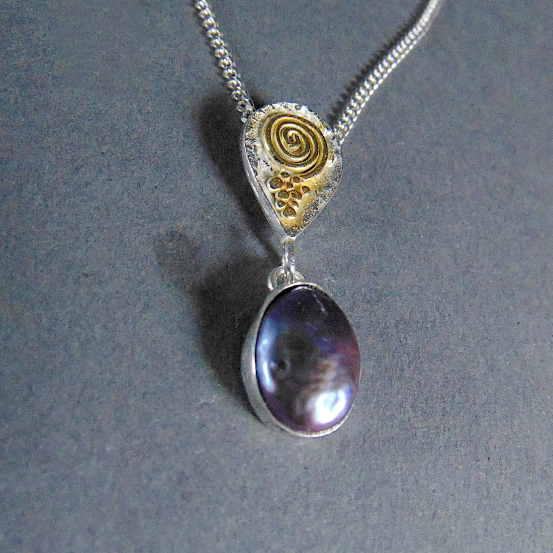 Wisior srebrny z czarną perłą barokową - EPIR Art Jewellery&Gemstone