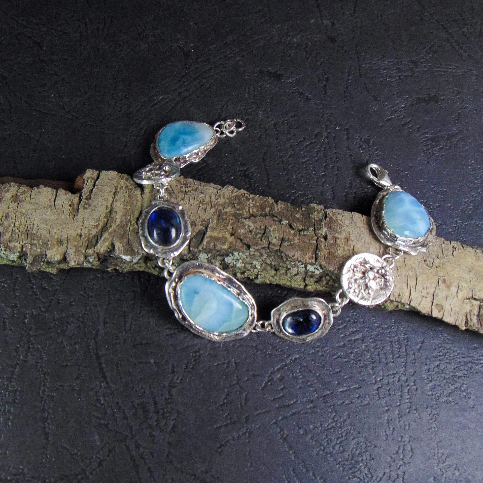 Bransoletka z larimarami i kyanitami - EPIR Art Jewellery&Gemstone