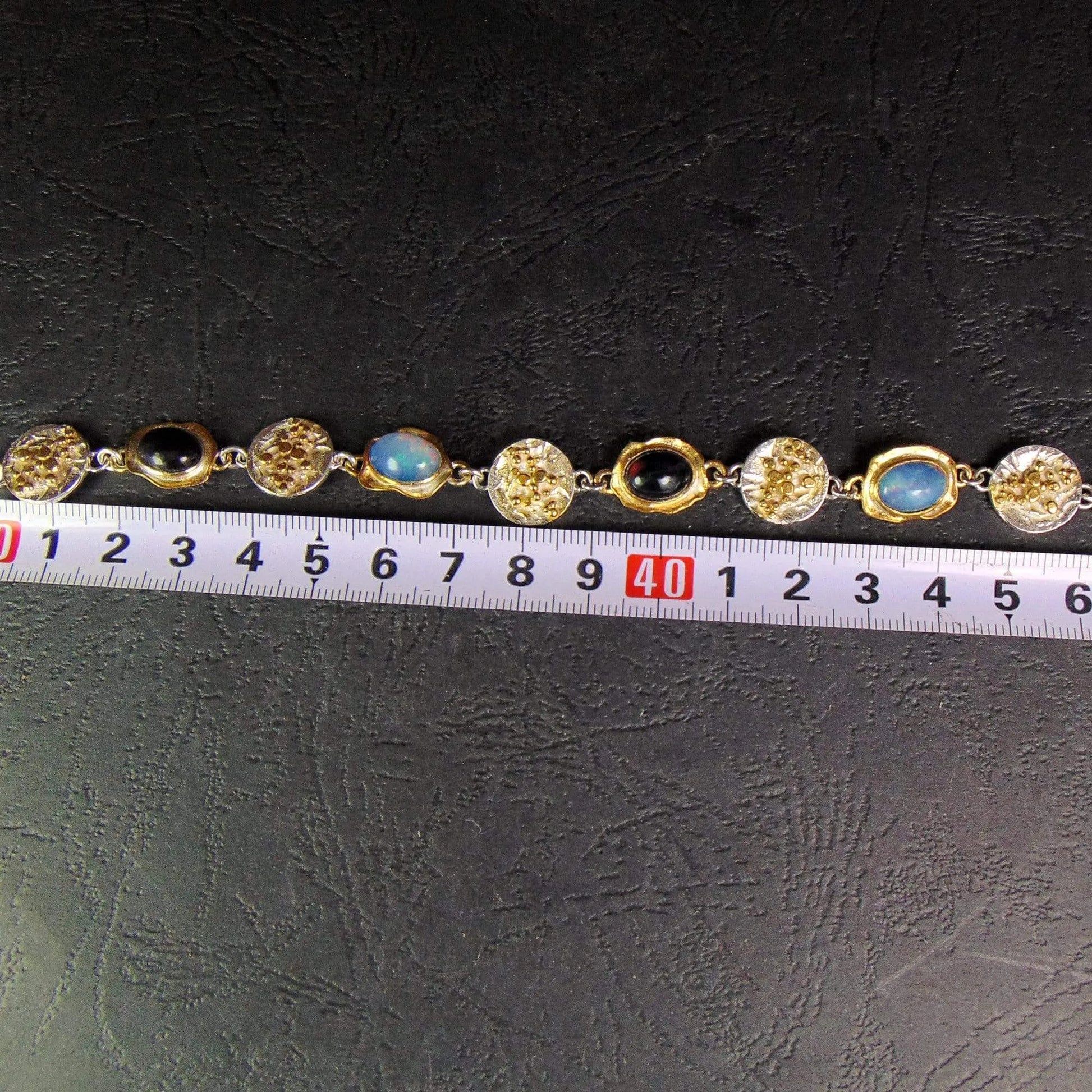 Bransoletka z niebieskimi i czarnymi opalami - EPIR Art Jewellery&Gemstone