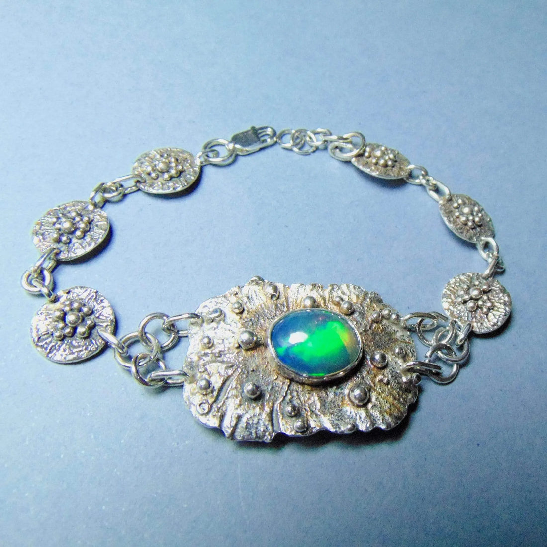 Bransoletka z niebiesko- zielonym opalem - EPIR Art Jewellery&Gemstone