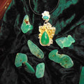 Fantazyjny wisior z chryzoprazem i opalem - EPIR Art Jewellery&Gemstone