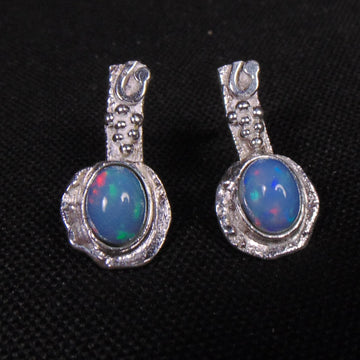 Kolczyki secesyjne sztyfty z opalami - EPIR Art Jewellery&Gemstone
