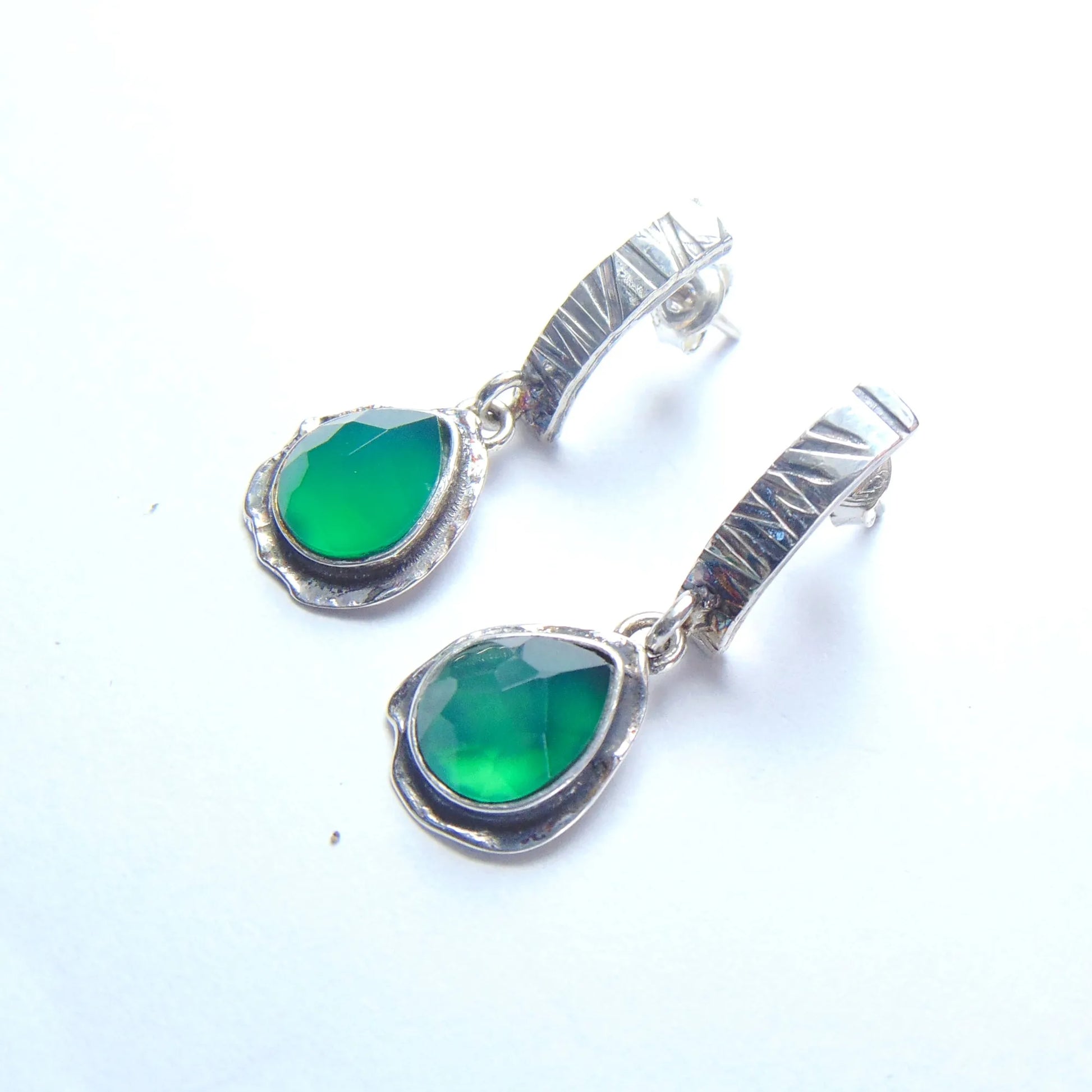 Kolczyki srebne sztyfty z chalcedonitem - EPIR Art Jewellery&Gemstone