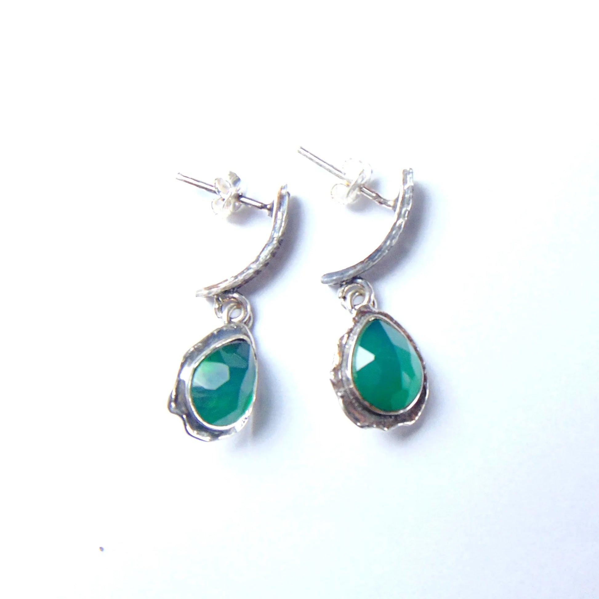 Kolczyki srebne sztyfty z chalcedonitem - EPIR Art Jewellery&Gemstone