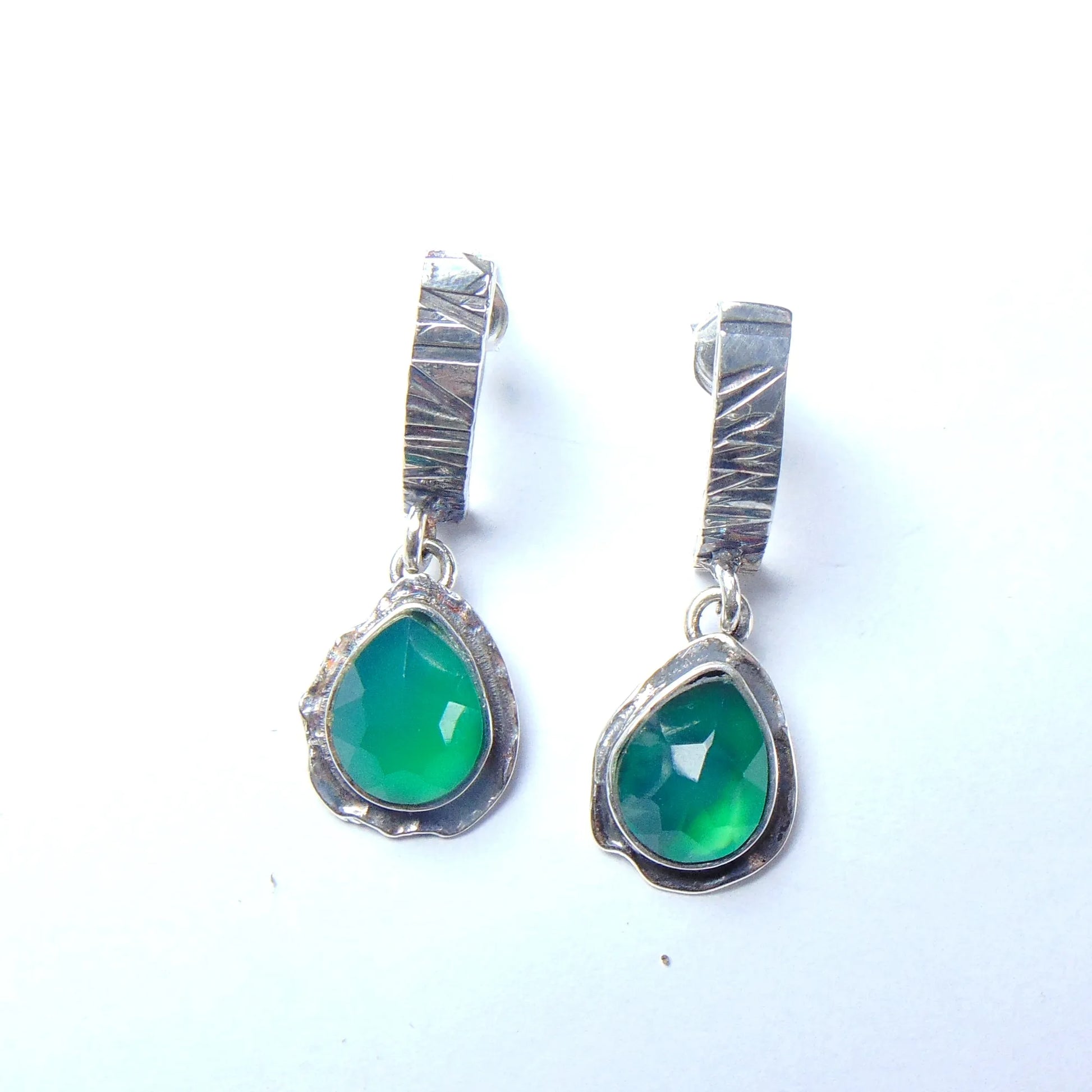 Kolczyki srebne sztyfty z chalcedonitem - EPIR Art Jewellery&Gemstone