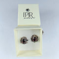 Kolczyki Srebrne Sztyfty z Naturalnymi Granatami Gwiezdny Pył - EPIR Art Jewellery&Gemstone