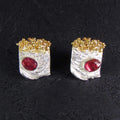 Kolczyki sztyfty z czerwonymi turmalinami - EPIR Art Jewellery&Gemstone