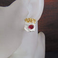 Kolczyki sztyfty z czerwonymi turmalinami - EPIR Art Jewellery&Gemstone