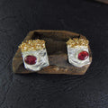 Kolczyki sztyfty z czerwonymi turmalinami - EPIR Art Jewellery&Gemstone