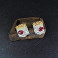 Kolczyki sztyfty z czerwonymi turmalinami - EPIR Art Jewellery&Gemstone