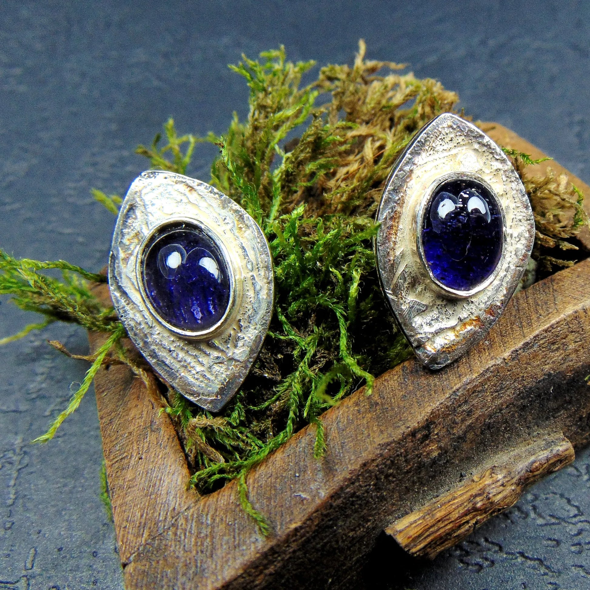 Kolczyki sztyfty z iolitami - EPIR Art Jewellery&Gemstone