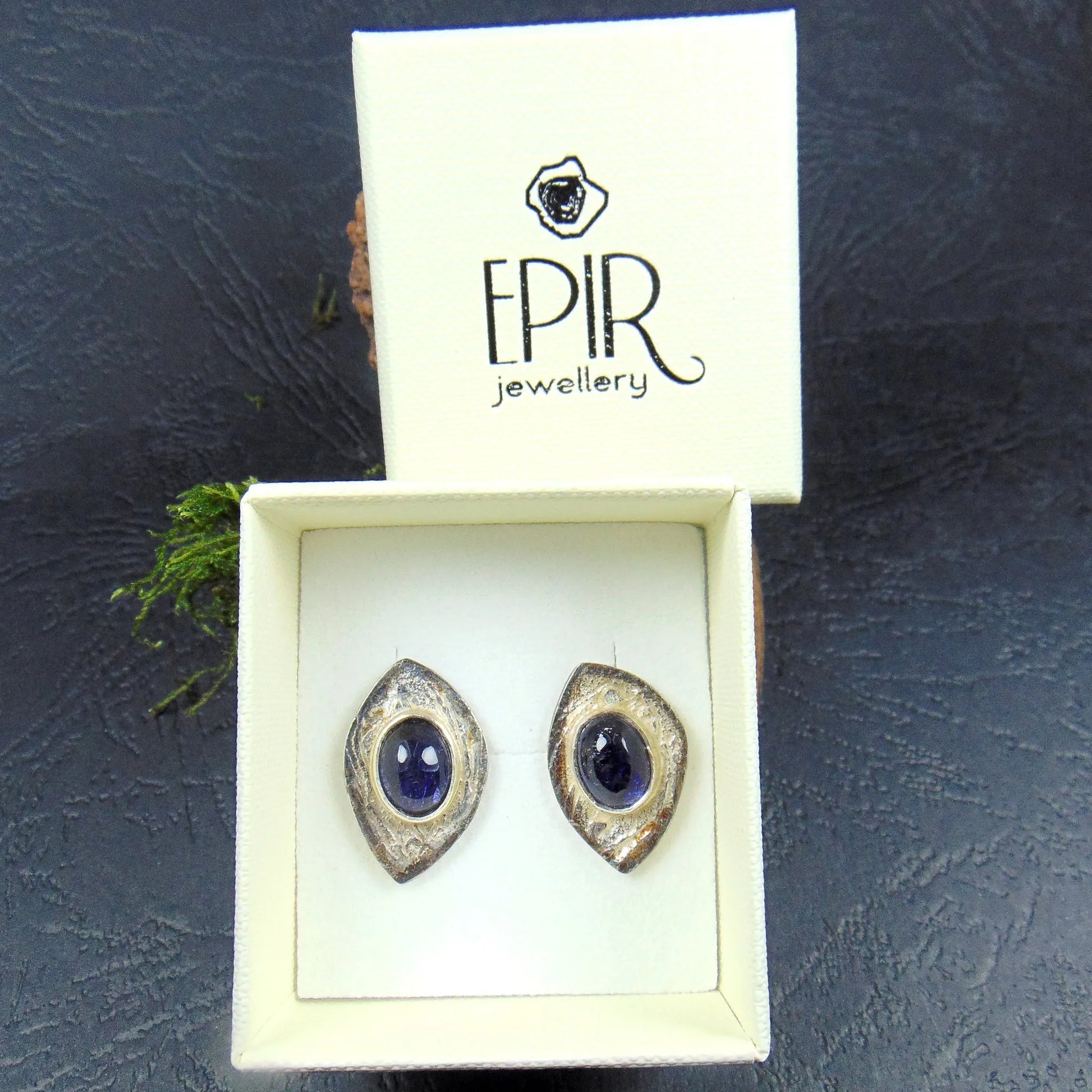 Kolczyki sztyfty z iolitami - EPIR Art Jewellery&Gemstone
