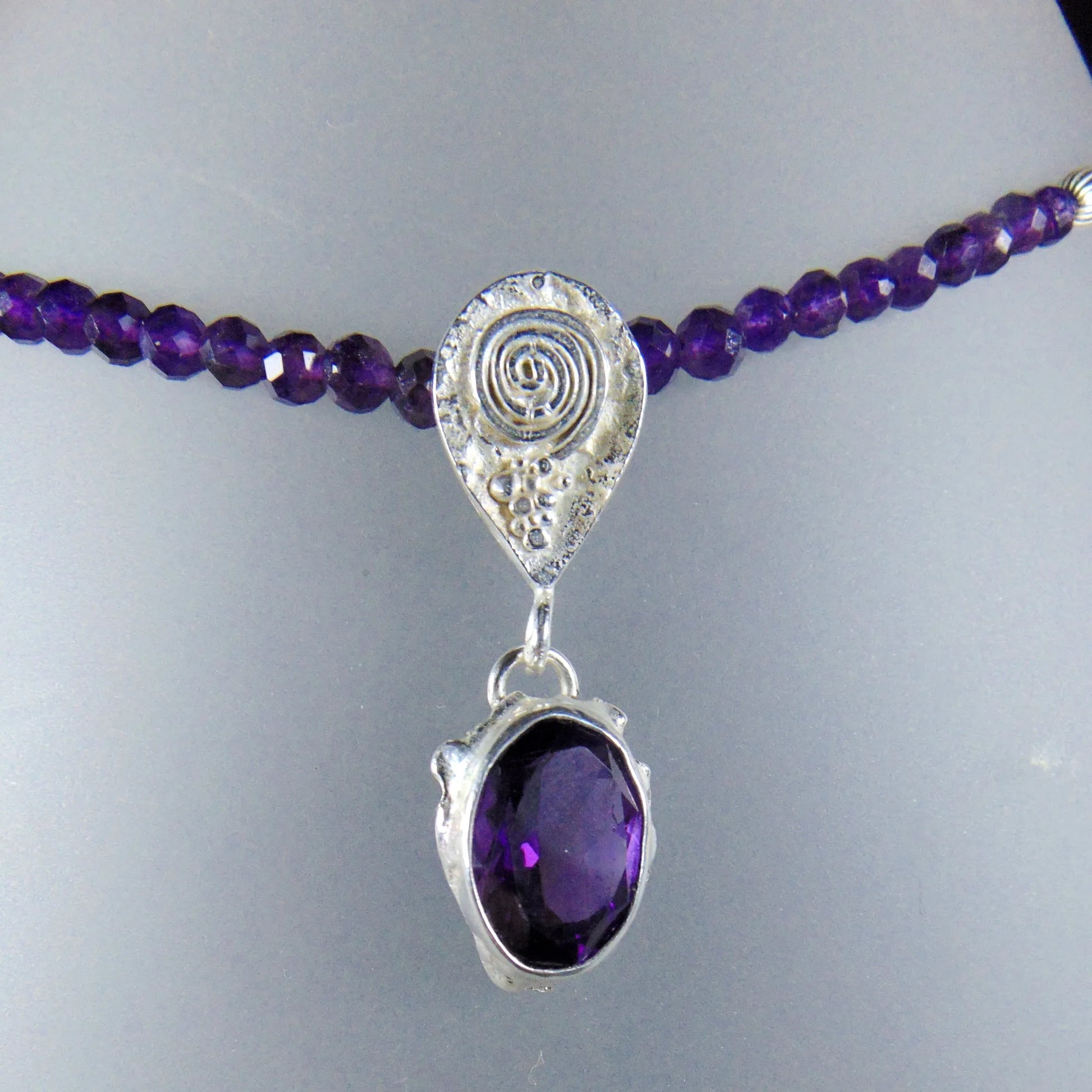 Naszyjnik z ametystów z wisiorkiem z ametystem - EPIR Art Jewellery&Gemstone