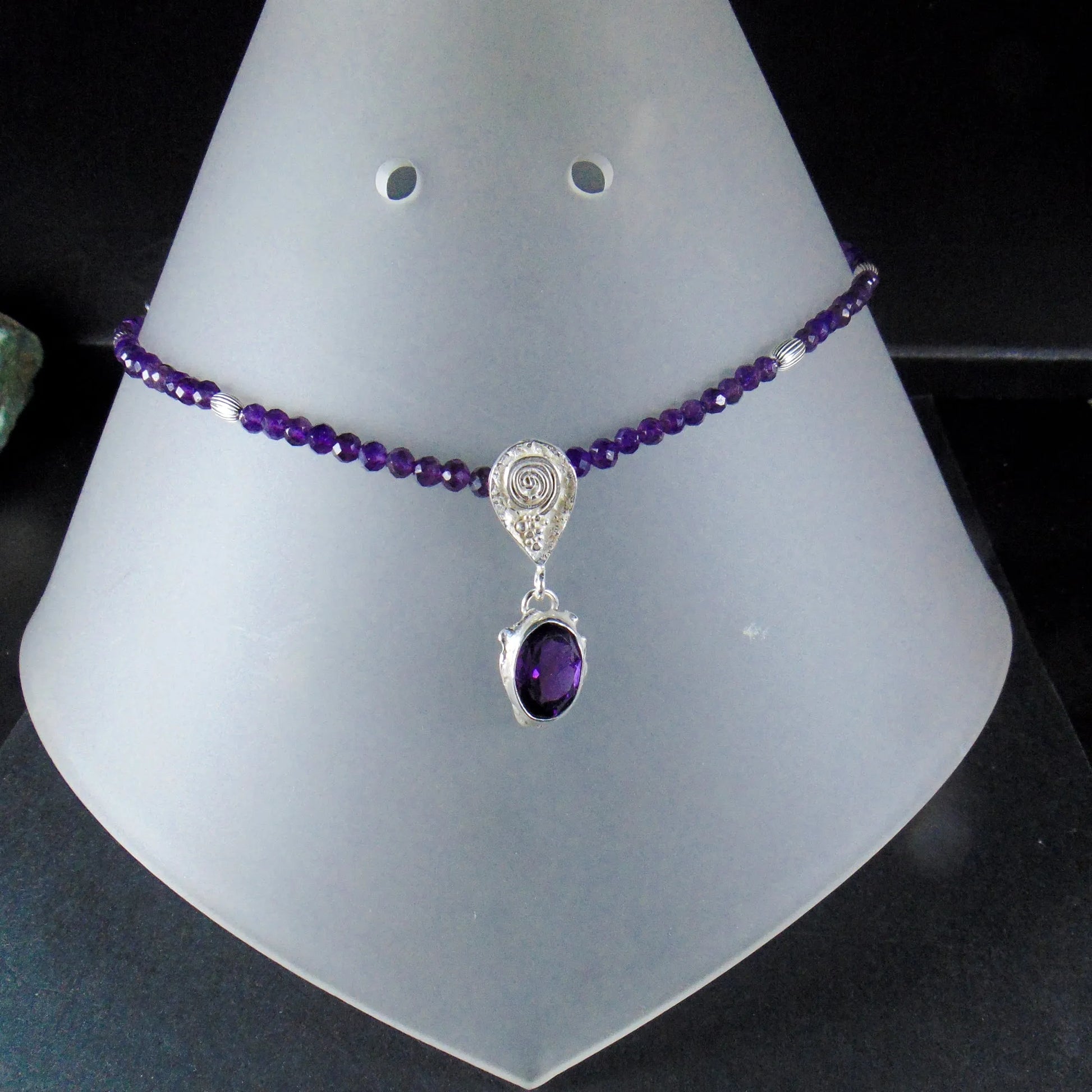 Naszyjnik z ametystów z wisiorkiem z ametystem - EPIR Art Jewellery&Gemstone