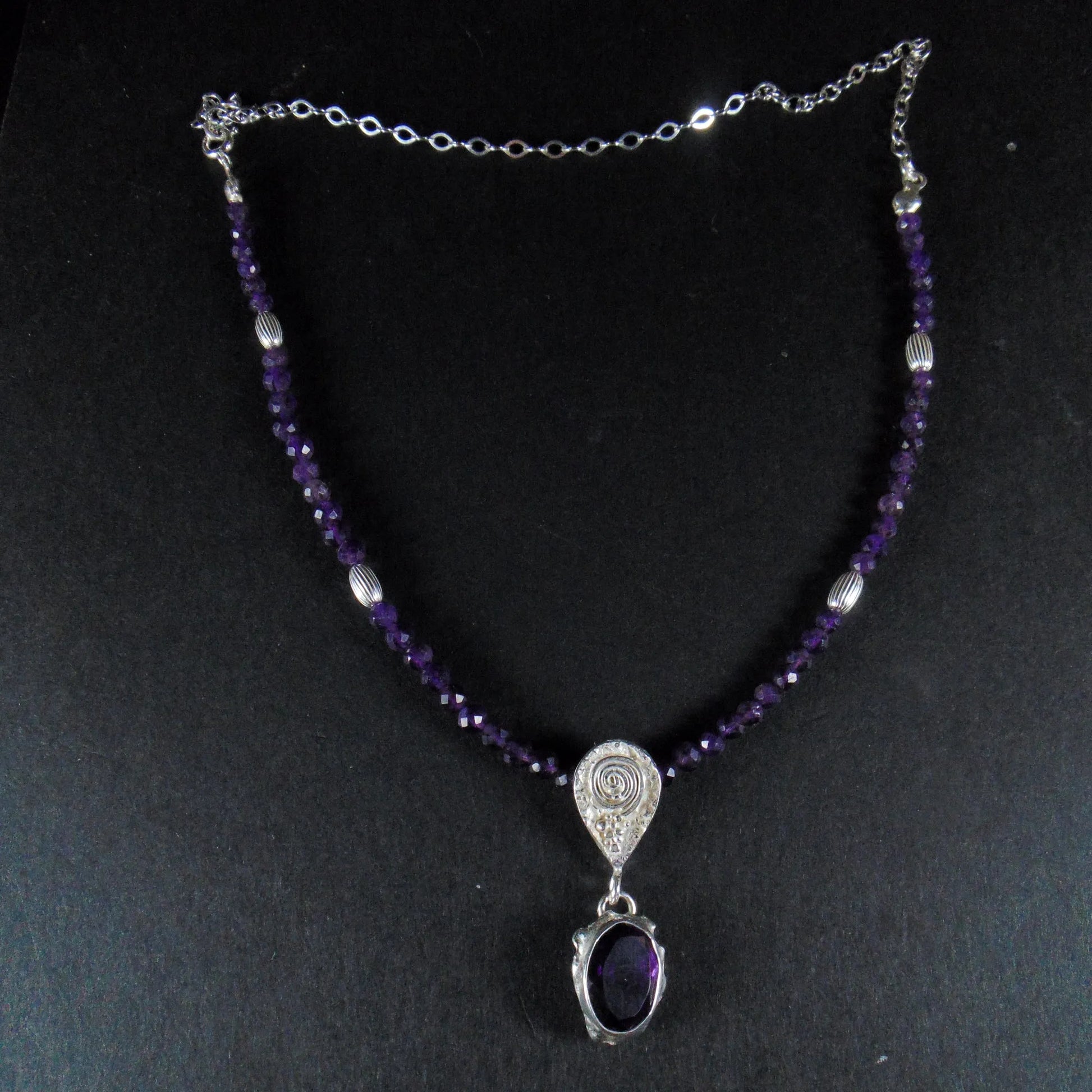 Naszyjnik z ametystów z wisiorkiem z ametystem - EPIR Art Jewellery&Gemstone
