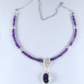 Naszyjnik z ametystów z wisiorkiem z ametystem - EPIR Art Jewellery&Gemstone
