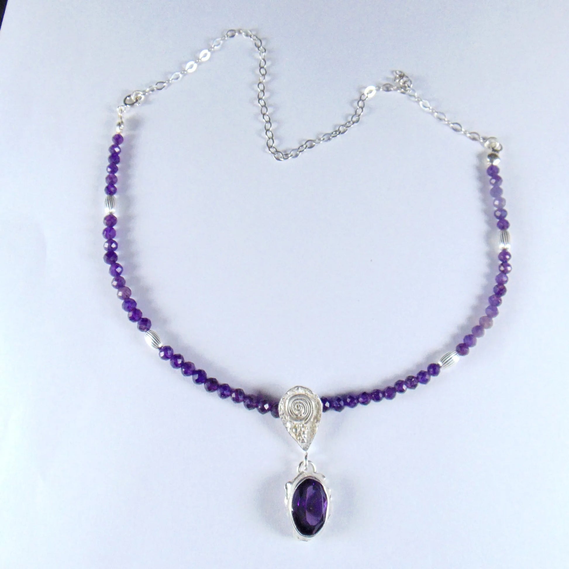 Naszyjnik z ametystów z wisiorkiem z ametystem - EPIR Art Jewellery&Gemstone