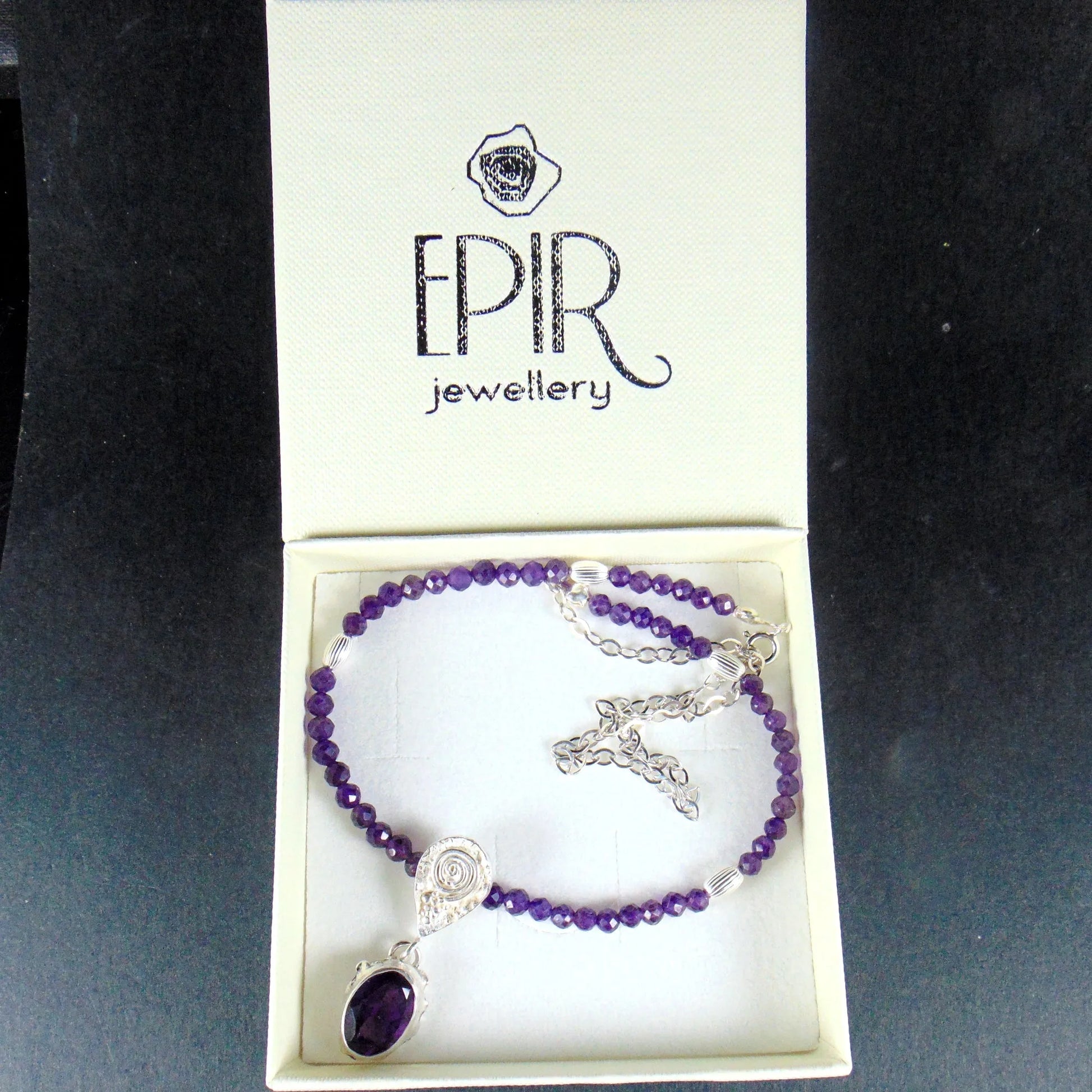 Naszyjnik z ametystów z wisiorkiem z ametystem - EPIR Art Jewellery&Gemstone
