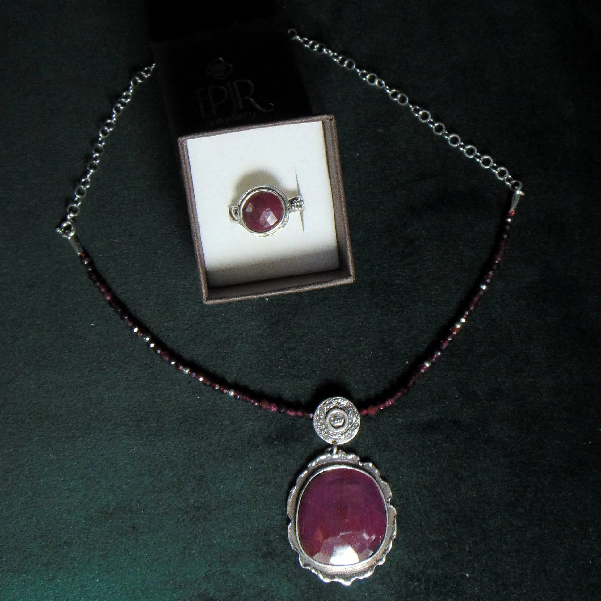Naszyjnik z dużym rubinem - EPIR Art Jewellery&Gemstone
