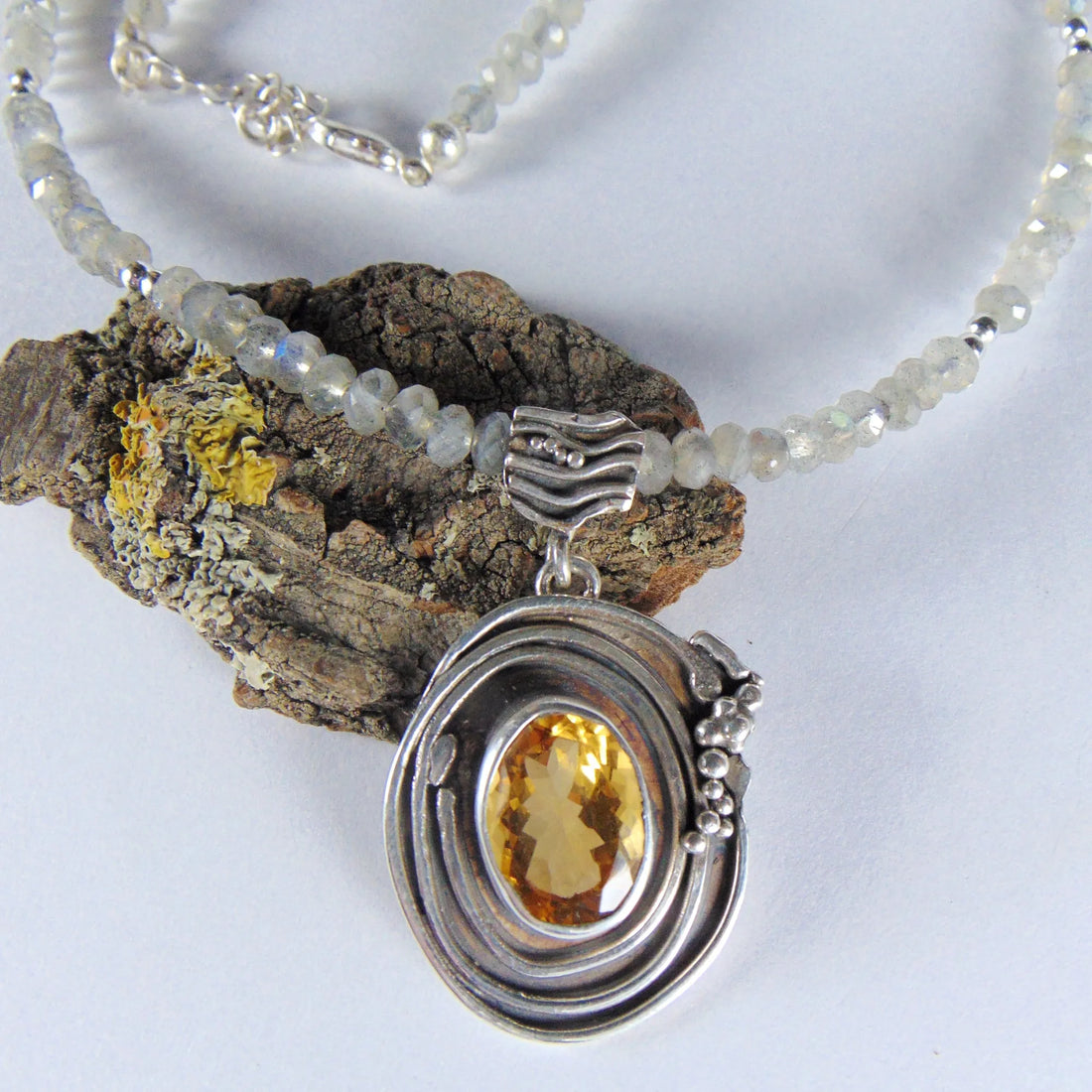 Naszyjnik z labradorytów z cytrynem - EPIR Art Jewellery&Gemstone