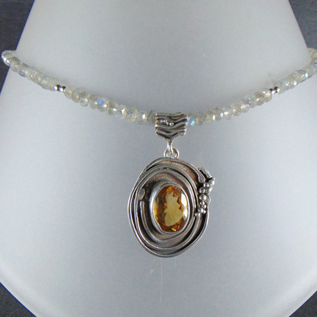 Naszyjnik z labradorytów z cytrynem - EPIR Art Jewellery&Gemstone