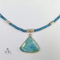 Naszyjnik z larimarem i fasetowanymi apatytami EPIR Art Silver Jewellery wisior
