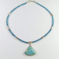 Naszyjnik z larimarem i fasetowanymi apatytami EPIR Art Silver Jewellery wisior