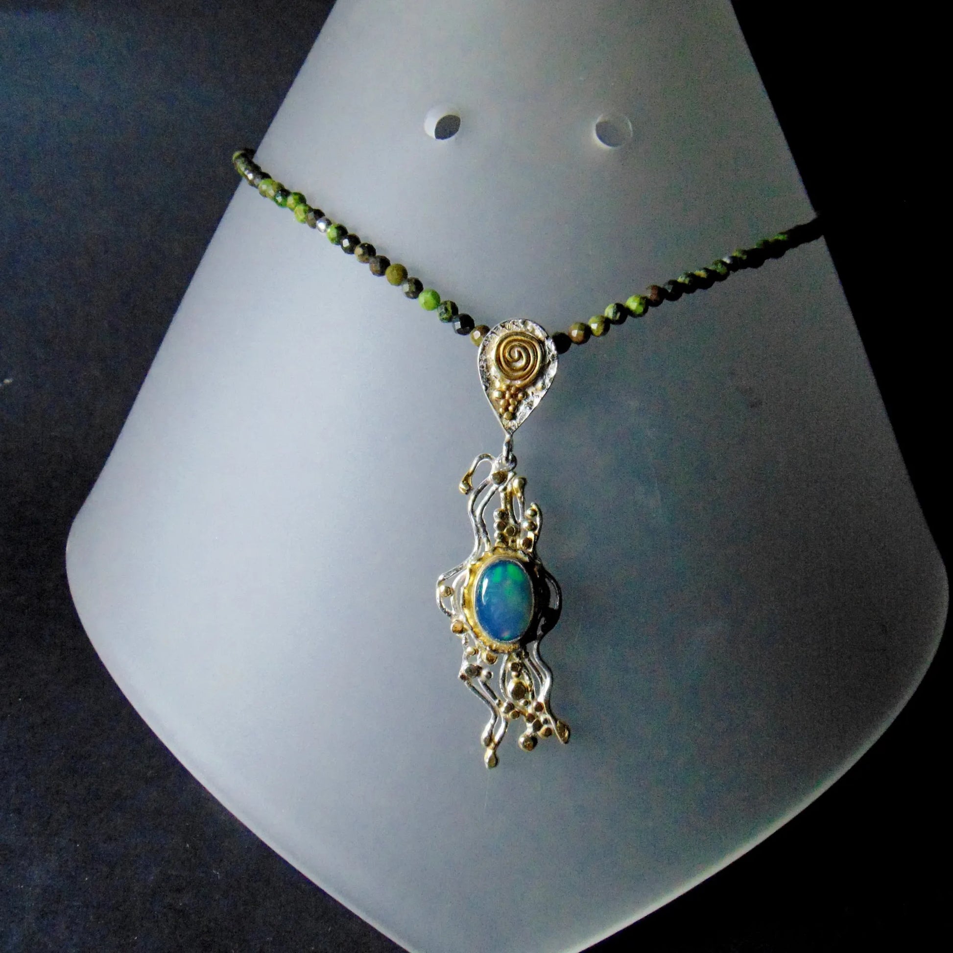Naszyjnik z zielono -niebieskim opalem - EPIR Art Jewellery&Gemstone
