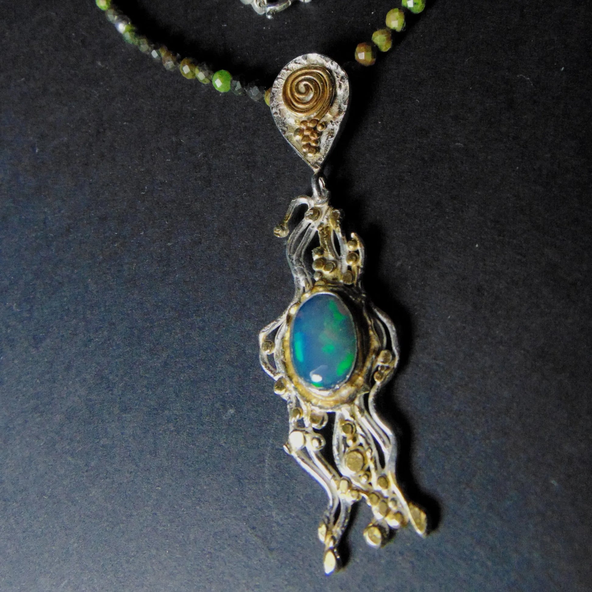 Naszyjnik z zielono -niebieskim opalem - EPIR Art Jewellery&Gemstone