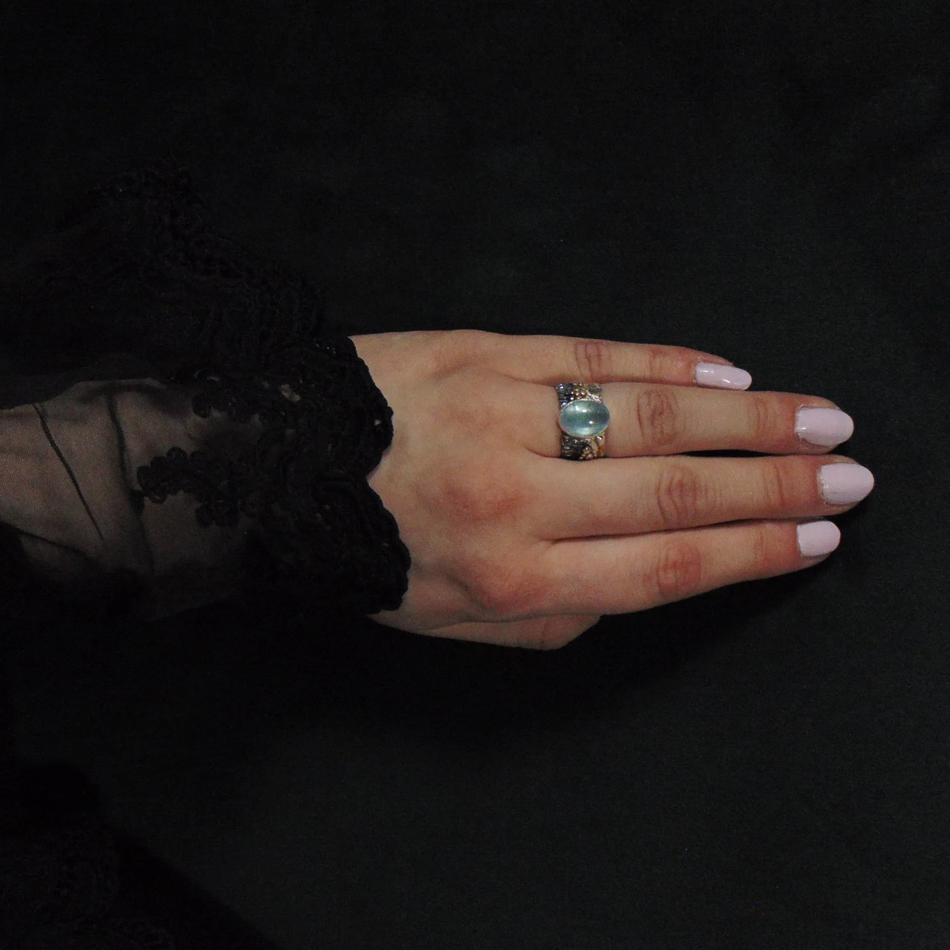Obrączka z akwamarynem - EPIR Art Jewellery&Gemstone