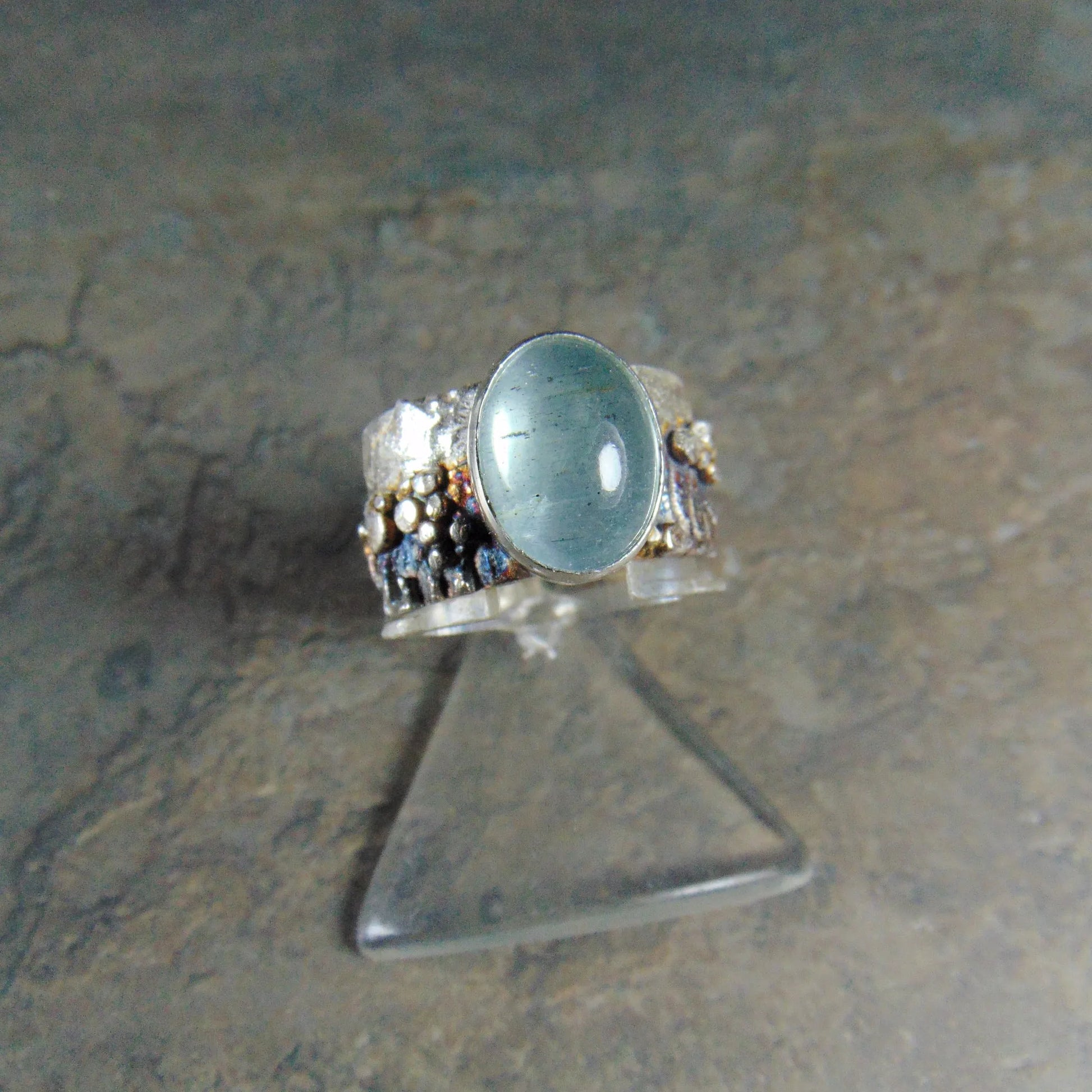 Obrączka z akwamarynem - EPIR Art Jewellery&Gemstone